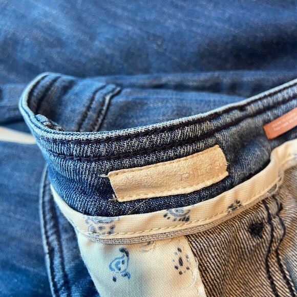 Anthropologie Pilcro Women 29 Cargo Jeans Wide Leg Medium Wash Denim Distressed - Picture 4 of 11